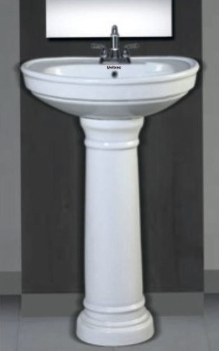Plain White Pedestal Wash Basin