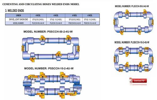 CEMENTING AND CIRCULATING HOSES WELDED ENDS MODEL