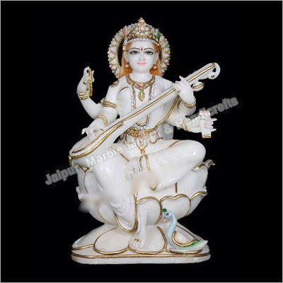 Marble Saraswati Mata Statue