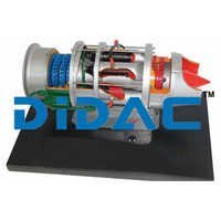 Turbo Jet Engine Model With High Pressure Compressor Cutaway - Color: Grey