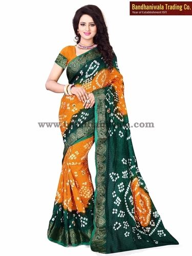 Bandhani Synthetic Silk Sarees