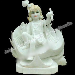 Marble Bal Krishna Sitting Statue