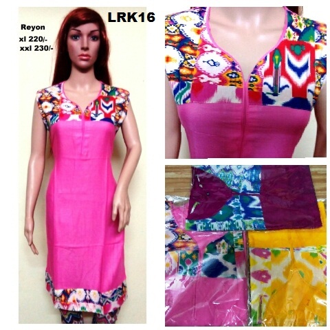 Reyon Kurti - Rayon, Sizes S, M, L, Xl, Xxl, Pink | Breathable, Quick Dry, Washable, Sleeveless, Printed For Casual Daily Wear