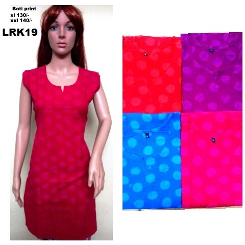 COTTON KURTI - Cotton, Sleeveless, Red | Cool Dry, Quick Dry, Washable, Printed Pattern, Modern Style for Girls, Sizes S to XXL