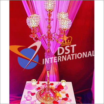 Wedding Crystal Center Pieces Brass Metal Crystal