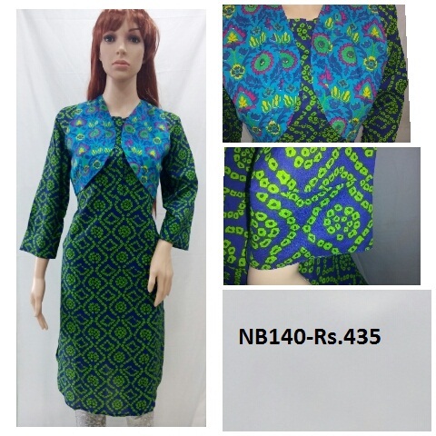 Printex Long Kurti - Cotton, Sizes: M, S, XL, XXL, Color: Green - 3/4 Sleeve, Breathable Fabric, Ethnic Style for Casual, Daily Wear, Formal & Party Use
