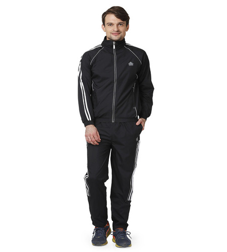 Polyester Men'S Black & White Tracksuits