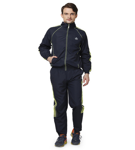 Men's Polyester Tracksuit - L, M, XL, XXL | Navy and Green Color Scheme, Ideal for Sports and Casual Wear