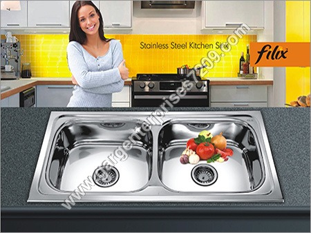 Double Bowl Stainless Steel Kitchen Sink Installation Type: Deck Mounted