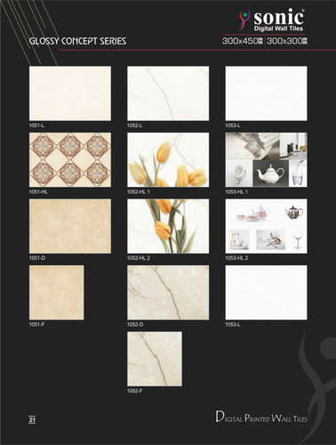 Glossy Kitchen Tiles - Ceramic, 300x300 mm & 300x450 mm Sizes, Any Color - Acid-Resistant, Antibacterial, Non-Slip, Rustic Finish, Wear-Resistant, Super Glossy, Vitrified Technique