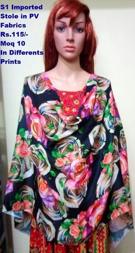 Imported Stole - Polyester Printed Fabric, Multi Color, Size S/M | Breathable for Summer & Winter Wear