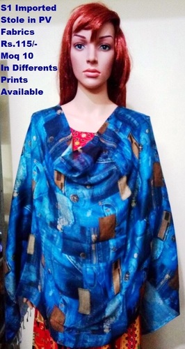 Imported Stole - Cotton Fabric, Printed Pattern, Blue Color | Casual Dress Accessory