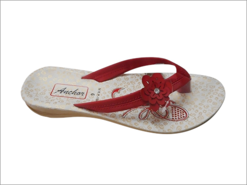Casual Chappal - PVC, Women's 6-10, Red | Comfortable, Stylish, Durable, Lightweight, Flat Heel, EVA Sole