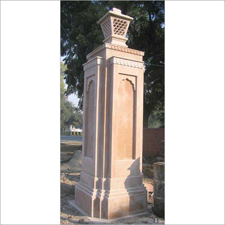 Stone Pillar With Lamp