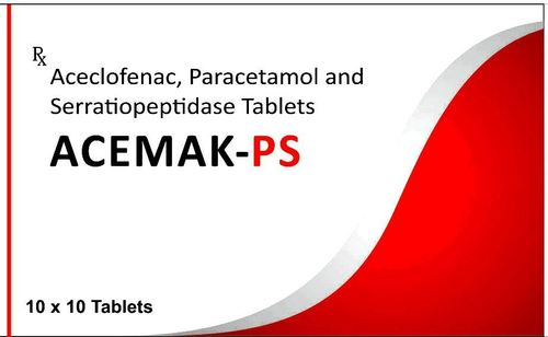 Aceclofenac + Paracetamol + Serratiopeptidase - 100mg + 325mg + 15 Million, Recommended for Men and Women, Effective Pain Relief