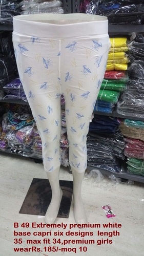 Extremely Premium - Cotton, Size L-XXL, White Color | Casual Capri, Dyed Pattern, Washable for All Seasons including Rainy, Spring, Summer, Winter