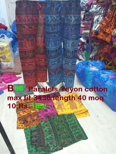 Paralels - Polyester Rayon Cotton Plazo, Sizes [S, M, L, XL], Colors Red & Blue, Casual Dress Type for All Seasons