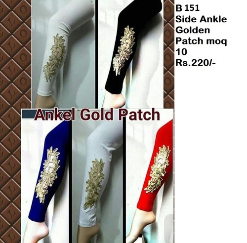 Side Ankle Golden - Rayon, Casual Dress Type, Gold Color | Breathable Fabric with Embroidered Pattern for Enhanced Comfort