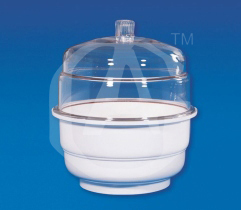 Dessicator (Plain) - Borosilicate Glass, 150-300 MM, White | Airtight Seal with Grease, Moisture Control, Durable Design