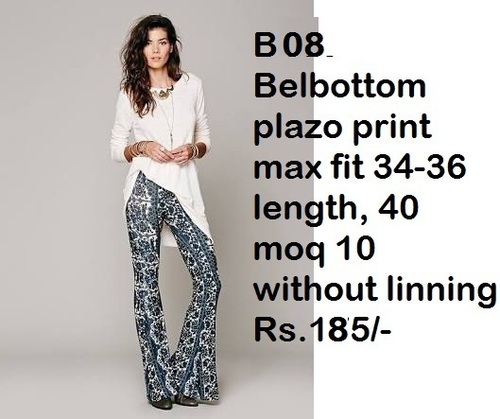 Belbottom Plazo - Rayon, L/xl Size, Black Color | Casual Ethnic Dress, Breathable Fabric, Plain Design For Summer And All Seasons