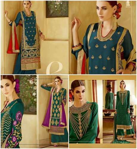 georgette kurti with santoon bottom