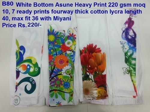 White Bottom Asune - Thick Cotton Lycra, 40 cm Length, White Color, Casual Dress Type, Breathable, 4-way Stretch, Available Sizes: L, XL, XXL