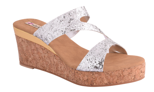 Ladies Silver wedges