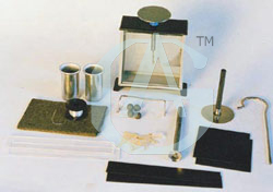 Electrostatic Kit - Polythene Plates 75x75 mm, Aluminium Cans, Insulated Electrophorus Plate | Electroscope, Metal Leaves, Nylon Thread, Proof Plane, Flannel Rubber Included