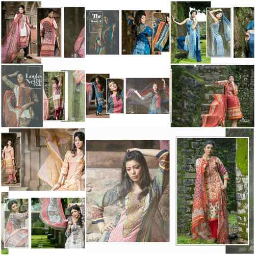 Cotton Printed Suits With Embroidery - Satin Cotton Top, Pure Chiffon Bottom, Cotton Lawn Dupatta | Elegant Design, Intricate Embroidery, Comfortable Fit, 10-Piece Set