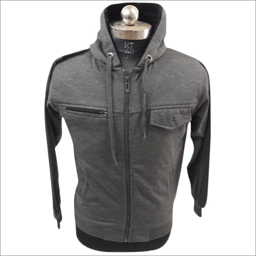 Grey Mens Zipper Sweatshirt
