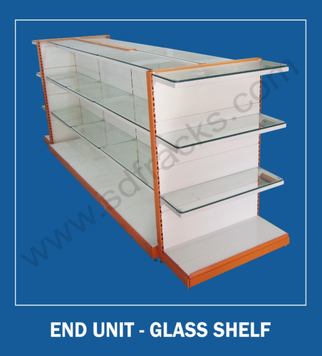 High Steel End Unit Glass Shelf