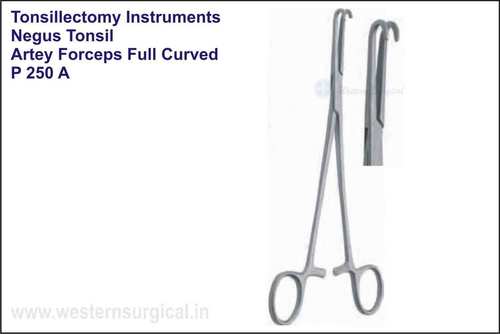 Negus Tonsil Artery Forceps Full Curved By WESTERN SURGICAL
