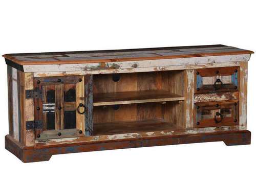 Reclaim Plasma - Reclaimed Wood, Variable Dimensions, Two Drawers | Stylish Design, Durable, Rustic Finish, Ample Storage