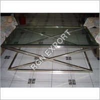 Steel Coffee Table with Glass Top