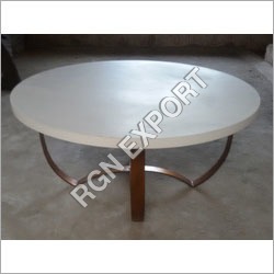 Wooden Coffee Table with Iron Base