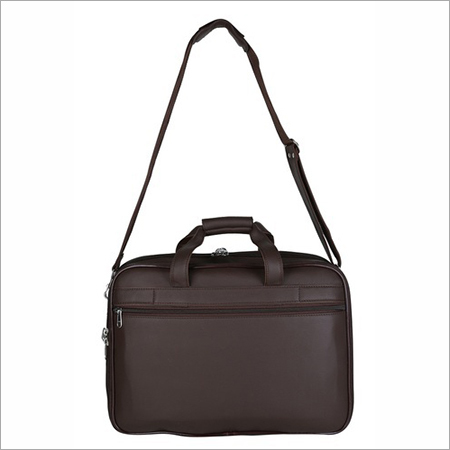 Leather Brown Double Chain Laptop Bag