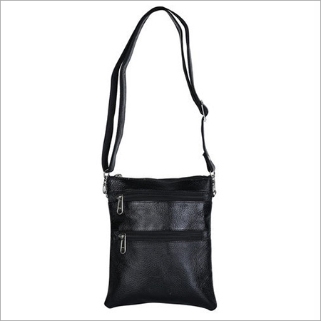 Sling Double Chain Leather Side Bag