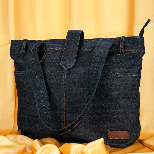Denim Tote Bag -Black