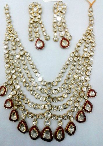 Diamond Polki Nacklace Set