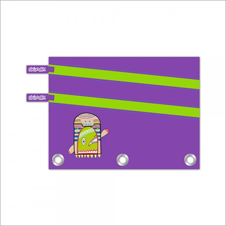 Purple - Three Ring Dual Zipper Pencil Pouch - Polyester 6x9 Inches | Three Compartments Dual Zippers Portable Design