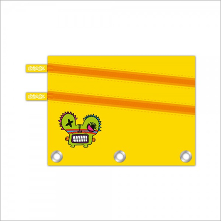 Yellow Three Ring Dual Zipper Pencil Pouch Yellow Three Ring Dual Zipper Pencil Pouch