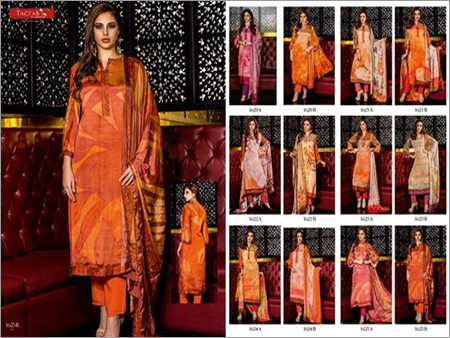 Russian Silk Print Suits - 12 Matching Sets, Chinon Dupatta, Stylish Printed Designs