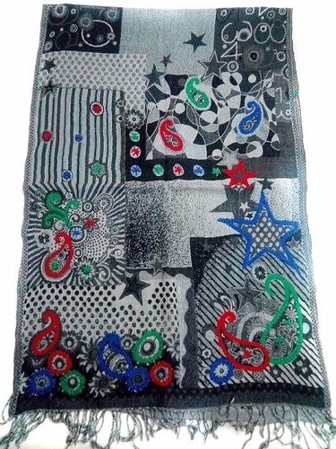 Mix Boiled Wool Emb Shawls