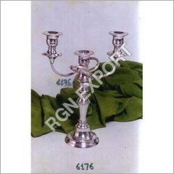 Metal Brass Candle Holder With Silver Plating