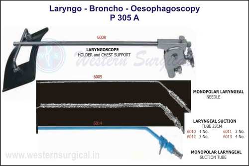 Laryngo - Broncho - Oesophagoscopy - Color: Silver