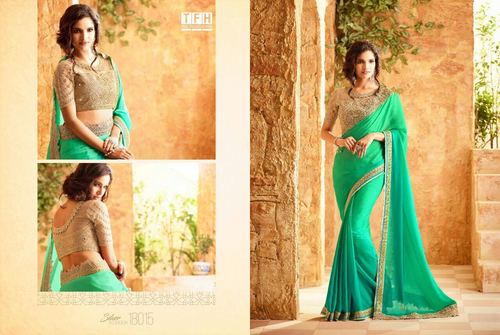 Green Buy Rich Look Designer Saree Online