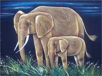 Elephant and Calf Painting