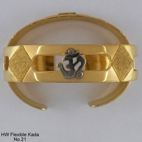 Gold Plated Bright Gold Flexible Kada