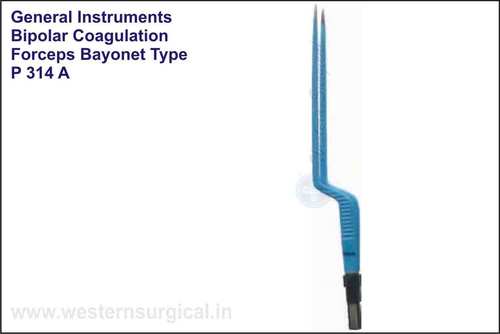 Bipolar Coagulation Forceps Bayonet Type - Color: Blue