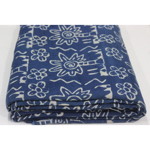 Hand Block Print Indigo Blue Fabric
